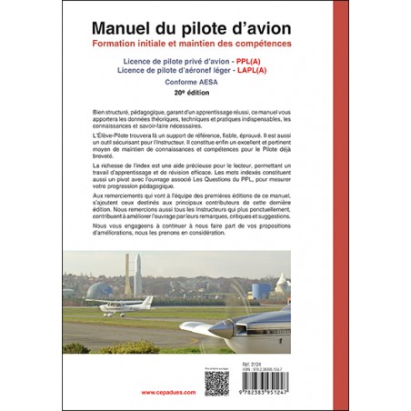 Manuel du pilote d'avion (20e éd.) - le livre seul (PPL et LAPL)